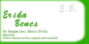 erika bencs business card